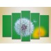 Картина Rainbow Polyptych Dandelion on a green background 03 (2932843)