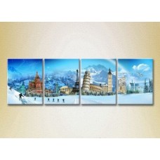 Картина Rainbow Polyptych Monuments of world architecture on a winter background 02 (2718179)