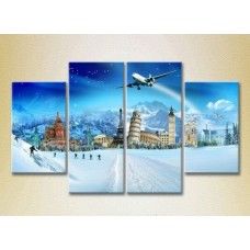 Картина Rainbow Polyptych Monuments of world architecture on a winter background 03 (2718176)