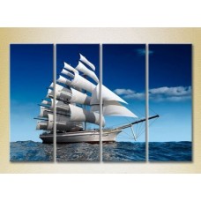 Pictură Rainbow Polyptych Sailboat (2223410)