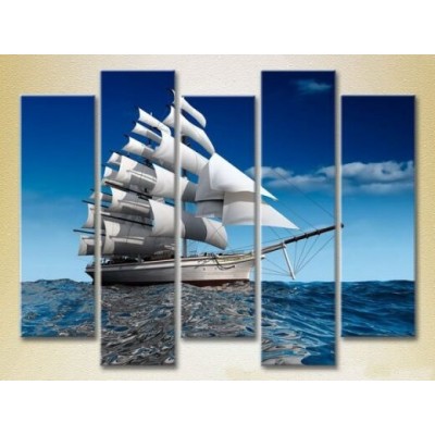 Pictură Rainbow Polyptych Sailboat 02 (2224777)