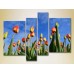 Pictură Rainbow Polyptych Field of tulips (2932338)