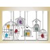 Pictură Rainbow Polyptych Birds in cages (2230571)