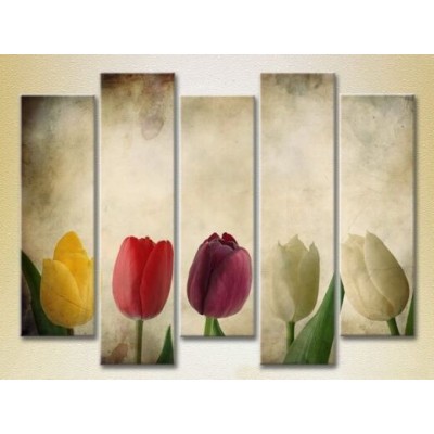 Картина Rainbow Polyptych Multicolored tulips 01 (2932866)