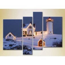 Картина Rainbow Polyptych Christmas lighthouse (2223679)