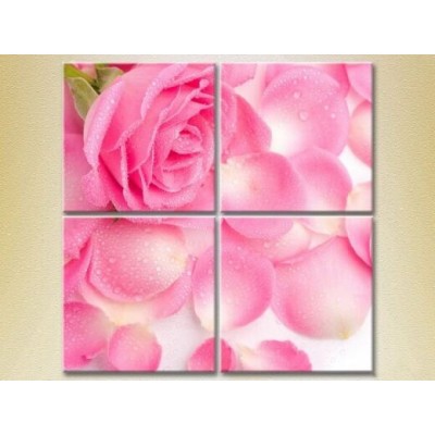 Картина Rainbow Polyptych Pink Rose and Petals (2932347)