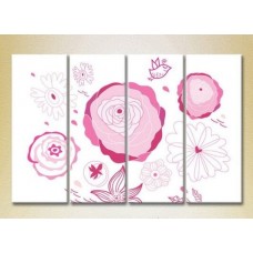 Картина Rainbow Polyptych Pink Roses 01 (2230587)