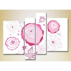 Картина Rainbow Polyptych Pink Roses 02 (2230604)