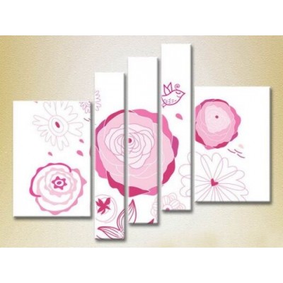 Картина Rainbow Polyptych Pink Roses 04 (2231799)