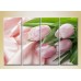 Pictură Rainbow Polyptych Pink tulips on silk fabric 01 (2932350)