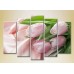 Pictură Rainbow Polyptych Pink tulips on silk fabric 03 (2932902)