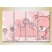 Pictură Rainbow Polyptych Pink Bear 01 (2230593)