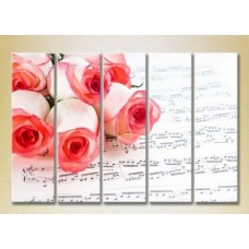 Картина Rainbow Polyptych Roses on sheet music 02 (2932878)