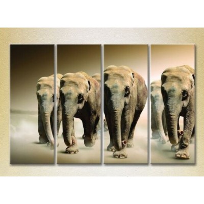 Pictură Rainbow Polyptych Elephant Family 01 (2222234)