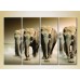 Pictură Rainbow Polyptych Elephant Family 01 (2222234)