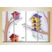 Pictură Rainbow Polyptych Birdhouses 01 (2230601)