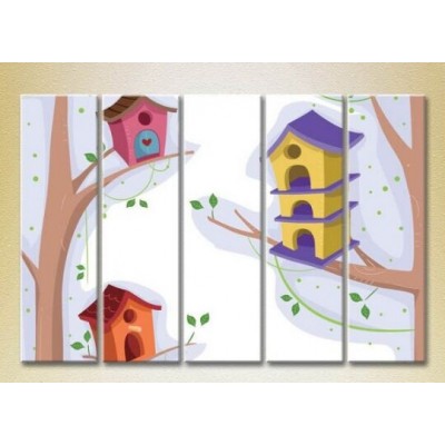 Картина Rainbow Polyptych Birdhouses 02 (2231805)