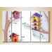 Картина Rainbow Polyptych Birdhouses 02 (2231805)