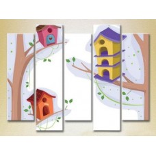 Картина Rainbow Polyptych Birdhouses 03 (2231806)