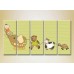 Картина Rainbow Polyptych Elephant bear cub ladybug and turtle 01 (2231807)