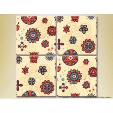 Pictură Rainbow Polyptych Texture beige red 02 (2230618)