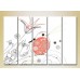 Картина Rainbow Polyptych Fat Bird and Flowers 01 (2231843)