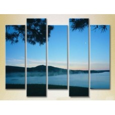 Картина Rainbow Polyptych Fog over the night lake 01 (2224824)