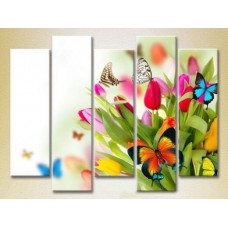 Картина Gallerix Polyptych Tulips and Butterflies 03 (2932883)