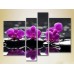 Pictură Gallerix Polyptych Purple orchids on stones (2932362)