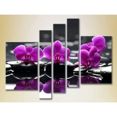 Картина Gallerix Polyptych Purple orchids on stones 01 (2932886)