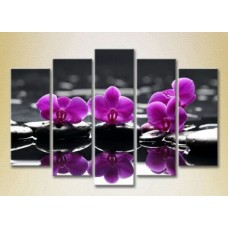 Картина Gallerix Polyptych Purple orchids on stones 02 (2932887)