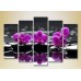 Pictură Gallerix Polyptych Purple orchids on stones 02 (2932887)