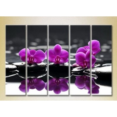 Картина Gallerix Polyptych Purple orchids on stones 03 (2932888)