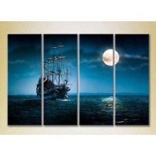 Pictură Gallerix Polyptych Frigate in the Moonlight 01 (2223432)