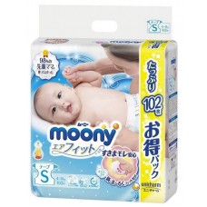 Подгузники Moony Diapers S 102pcs