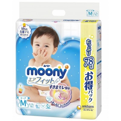 Подгузники Moony Diapers M Mega 78pcs