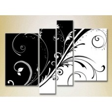 Pictură Gallerix Polyptych Black and White Patterns (2230381)