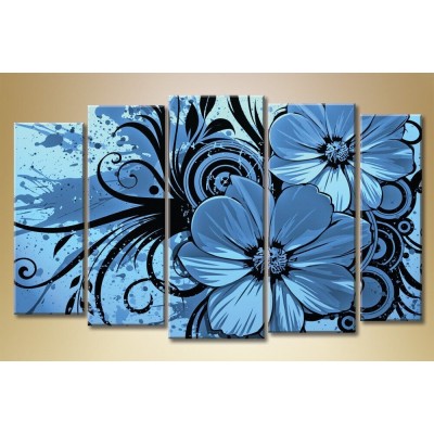 Картина Gallerix Polyptych blue flowers 002 (1563272)