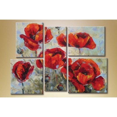 Картина Gallerix Polyptych poppies (1563250)