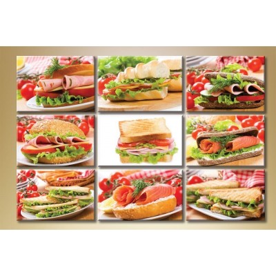 Картина Gallerix Polyptych fast food (1547207)