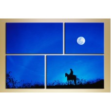 Pictură Gallerix Polyptych cowboy in the night (1409676)