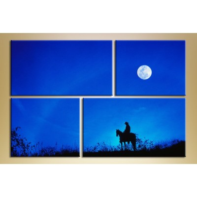 Pictură Gallerix Polyptych cowboy in the night (1409676)