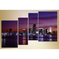 Pictură Gallerix Polyptych Night Tampa Bay (1430800)