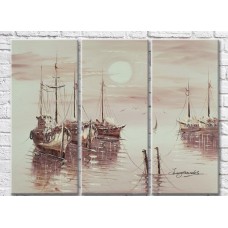 Картина Gallerix Moored boats in evening light (3485187)