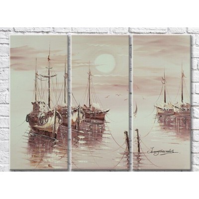 Картина Gallerix Moored boats in evening light (3485187)