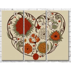 Картина Gallerix Heart of multicolored graphic flowers (500650)