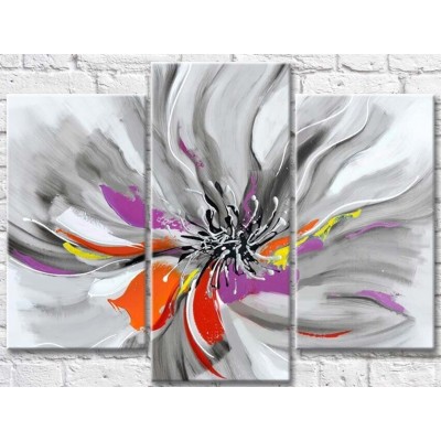 Pictură Gallerix Gray abstract flower with multicolored core (500652)