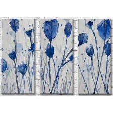 Pictură Gallerix Blue wildflowers on gray background (3572522)