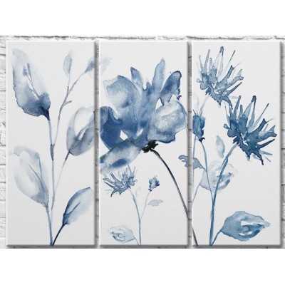 Pictură Gallerix Blue plants on a light watercolor background (3572523)