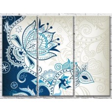 Pictură Gallerix Blue Flowers Patterned Graphics (3448919)